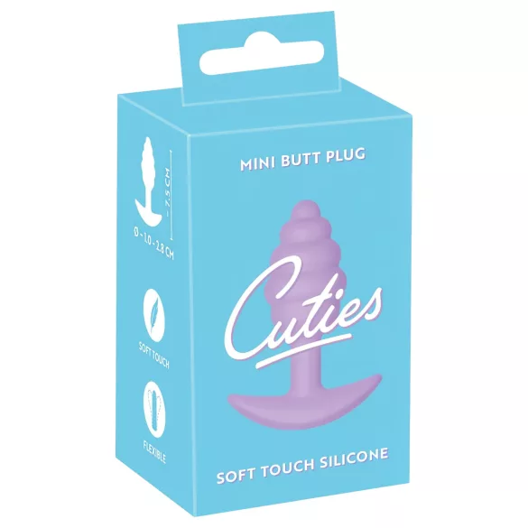 Cuties mini užpakaliuko kaištis - silikoninis analinis kaištis (violetinis, 2,8 cm)