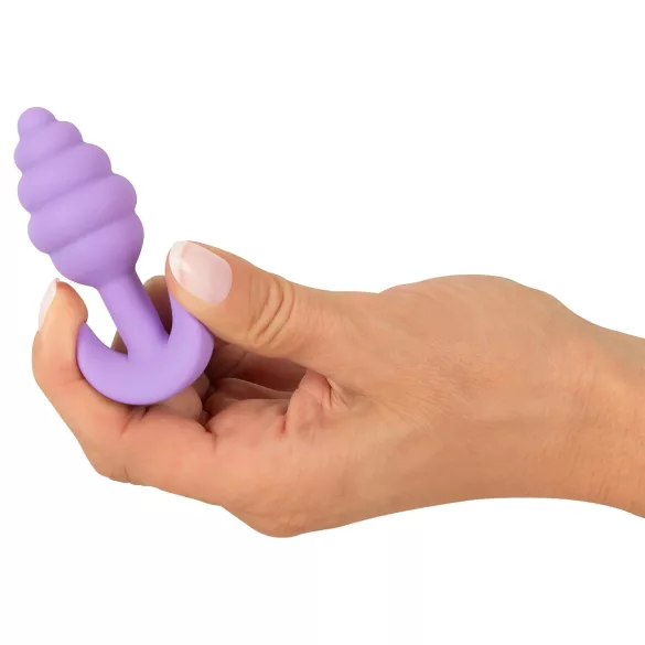 Cuties mini užpakaliuko kaištis - silikoninis analinis kaištis (violetinis, 2,8 cm)