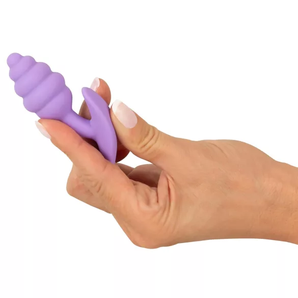 Cuties mini užpakaliuko kaištis - silikoninis analinis kaištis (violetinis, 2,8 cm)