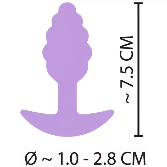 Cuties mini užpakaliuko kaištis - silikoninis analinis kaištis (violetinis, 2,8 cm)