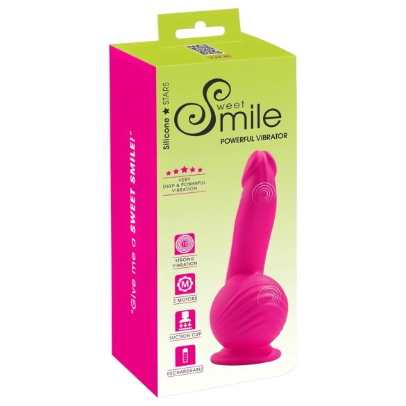 SMILE Powerful - akumuliatorinis, 2 variklių siurbtukas vibratorius (rožinis)