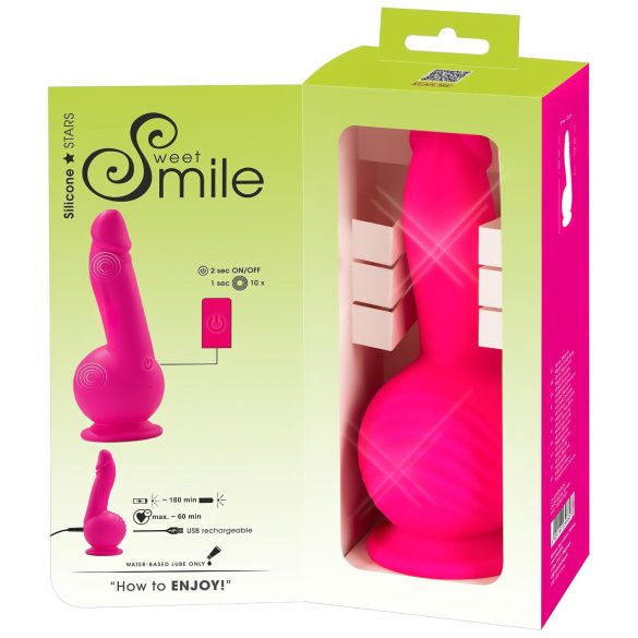 SMILE Powerful - akumuliatorinis, 2 variklių siurbtukas vibratorius (rožinis)