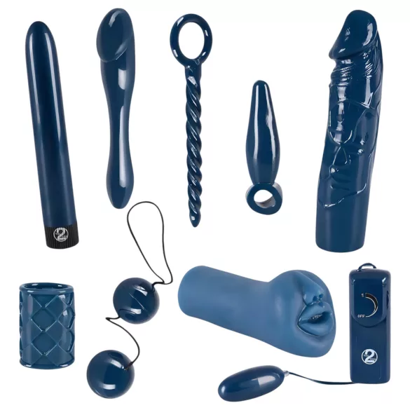 You2Toys - vibratorių rinkinys - 9 dalys - mėlynas