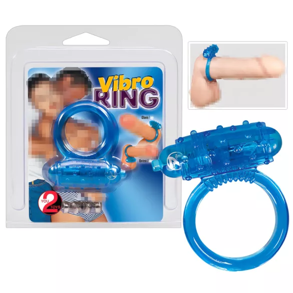 You2Toys - vibruojantis penio žiedas - silikonas - mėlynas