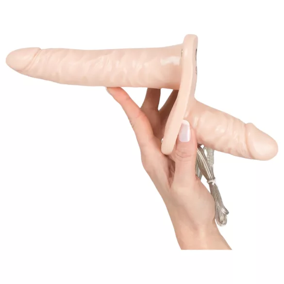 You2Toys - prisegamas dvigubas vibratorius - kūno spalvos
