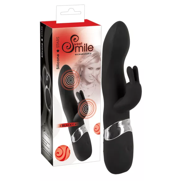 SMILE Blacky - vibratorius su 2 motoriukais - įkraunamas USB - juodas