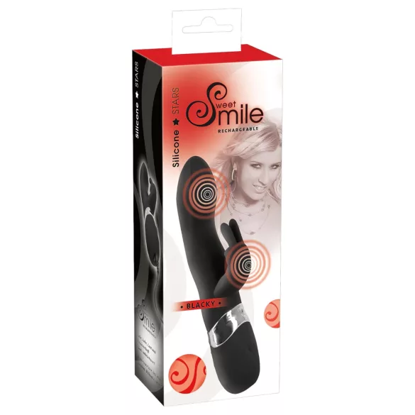 SMILE Blacky - vibratorius su 2 motoriukais - įkraunamas USB - juodas