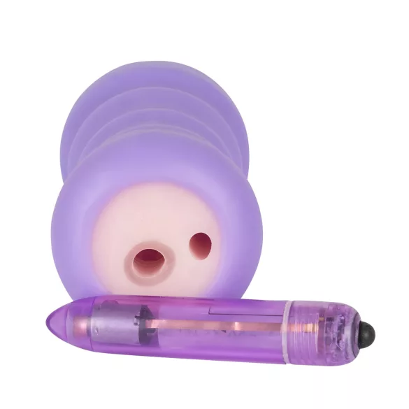 You2Toys - masturbatorius moterims - vibruojanti vagina - kūno spalvos/violetinė