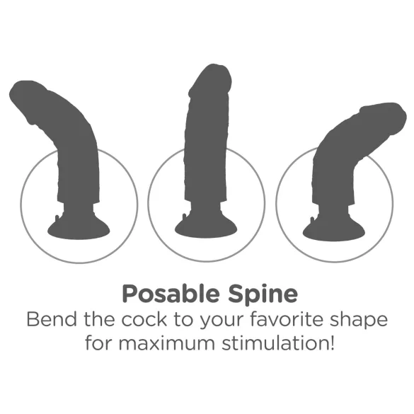 King Cock - vibratorius su siurbtuku - 23 cm - kūno spalvos