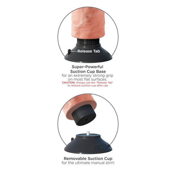 King Cock - vibratorius su siurbtuku - 25 cm - kūno spalvos