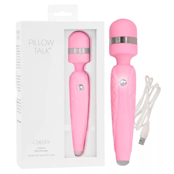 Pillow Talk Cheeky Wand - akumuliatorinis masažinis vibratorius (rožinis)