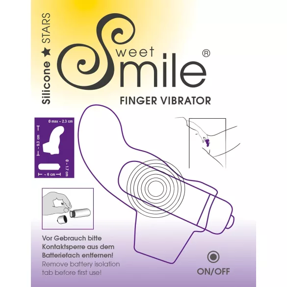 SMILE - pirštų vibratorius - bangų formos, silikoninis - violetinis