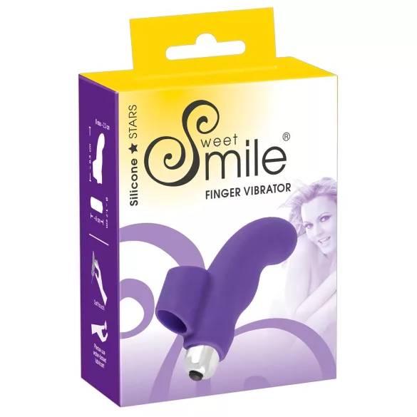 SMILE - pirštų vibratorius - bangų formos, silikoninis - violetinis