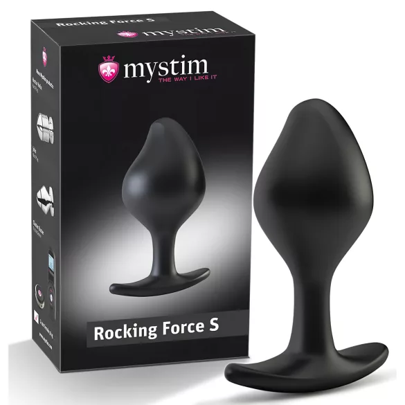 mystim Rocking Force S - elektrinis analinis kaištis - mažas (juodas)