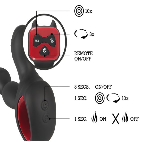 You2Toys Masažuoklis - sukamos, šildantis prostatos vibratorius (juodas)