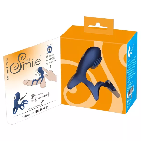 SMILE Couple - penio žiedas su vibracija - įkraunamas - mėlynas