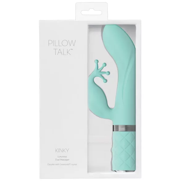 Pillow Talk Kinky - įkraunamas, 2 varikliukų G taško vibratorius (turkio spalvos)