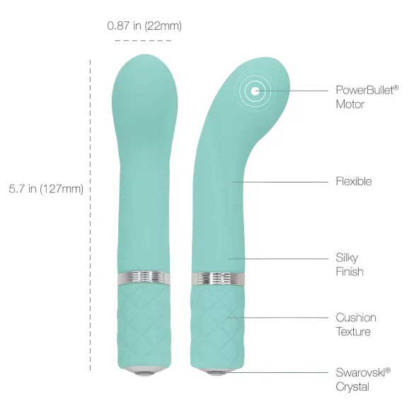 Pillow Talk Racy - G taško vibratorius - siauras, įkraunamas - turkio spalvos