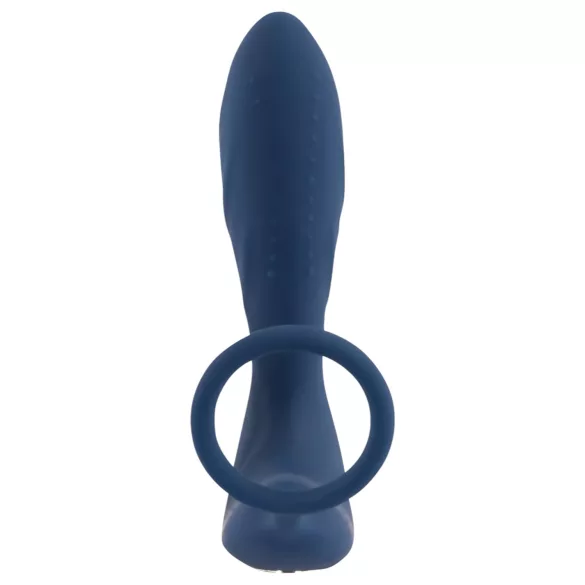 You2Toys - prostatos vibratorius su analiniu kaiščiu ir penio žiedu - mėlynas