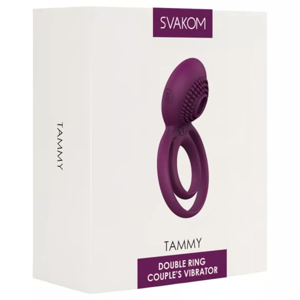 Svakom Tammy - vibruojantis penio ir sėklidžių žiedas - įkraunamas, violetinis