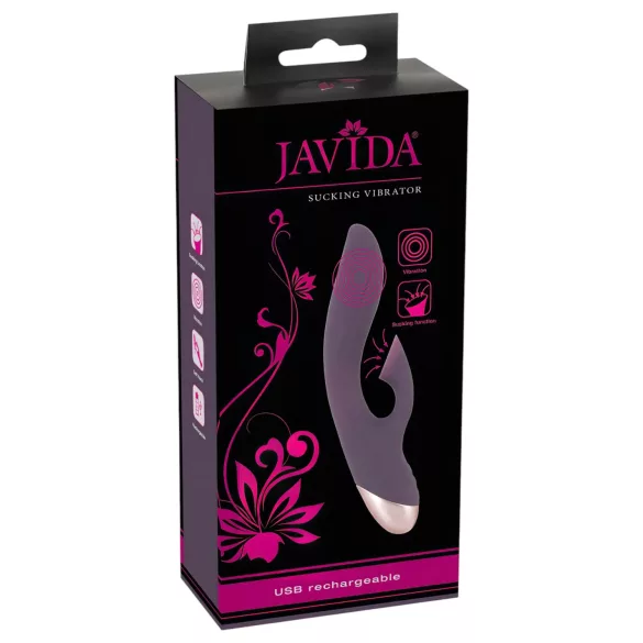 Javida - vibratorius su klitorio siurbtuku - atsparus vandeniui - violetinis