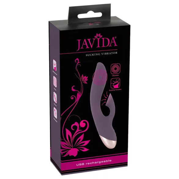 Javida - vibratorius su klitorio siurbtuku - atsparus vandeniui - violetinis