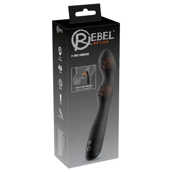 Rebel P-Spot - prostatos vibratorius su 2 varikliais - juodas
