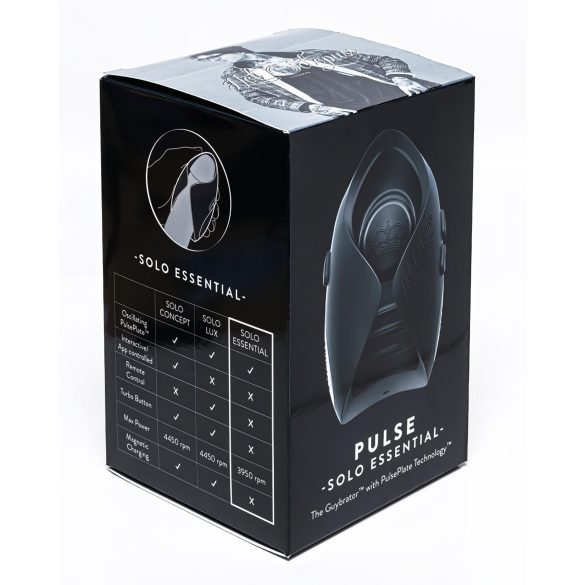 Hot Octopuss Pulse Solo Essential - įkraunamas masturbatorius (juodas)