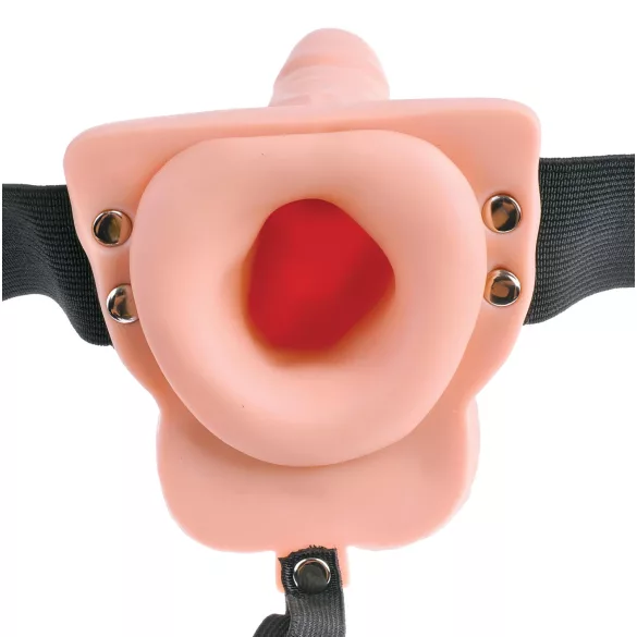 Pipedream - Fetish Strap-On 6 - prisegamas, tuščiaviduris vibratorius (kūno spalvos)