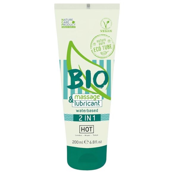 HOT Bio 2IN1 - vandens pagrindo lubrikantas ir masažo gelis - 200 ml