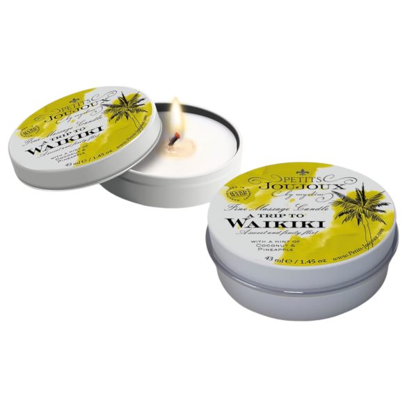 Petits Joujoux Waikiki - masažo žvakė - kokosas ananasas - 43 ml