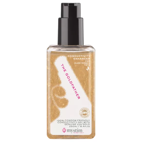 mystim - lubrikantas elektro seksui - 23k auksas - 250 ml