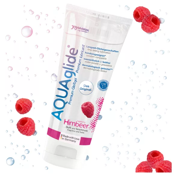 AQUAglide - vandens pagrindo lubrikantas - aviečių skonis - 100 ml