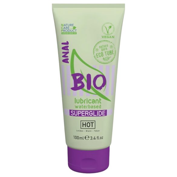 HOT BIO Superglide Anal - veganiškas vandens pagrindo analinis lubrikantas (100ml)