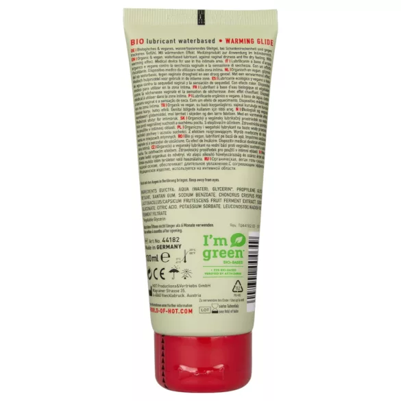 HOT BIO - vandens pagrindo šildantis veganiškas lubrikantas - 100 ml