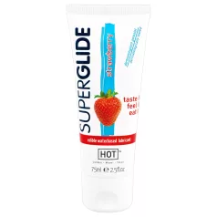  HOT Superglide Eper - valgomas lubrikantas - braškių skonis - 75 ml