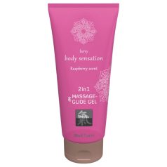 Shiatsu 2in1 - masažo lubrikantas - avietės (200ml)