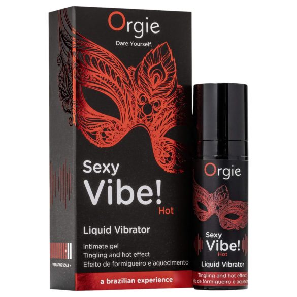 Orgie Sexy Vibe HOT - Braškių šildantis skystas vibratorius (15 ml)