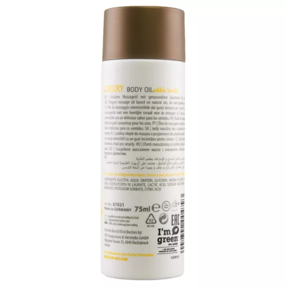Shiatsu Luxury - valgomas masažo aliejus - vanilė - 75 ml