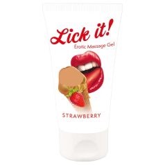 Lick it! - 2in1 valgomas lubrikantas - braškė (50ml)