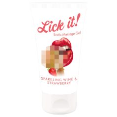   Lick it! - 2in1 valgomas lubrikantas - šampanas-braškinis (50ml)