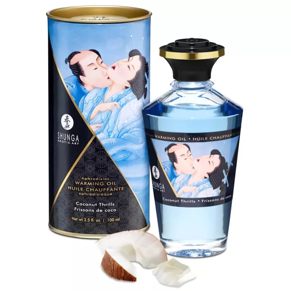 Shunga - masažo aliejus šildantis - kokosas - 100 ml