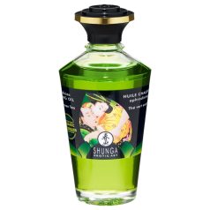 Shunga - šildantis masažo aliejus - žalia arbata (100ml)