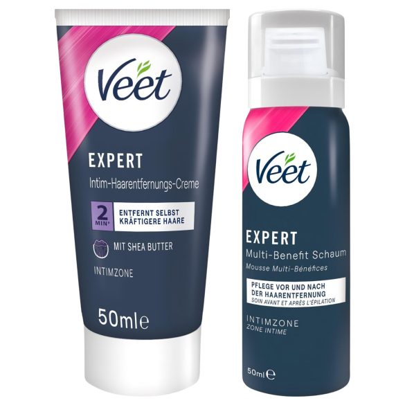 Veet - intymus depiliacinis kremas ir drėkinamosios putos moterims (2×50 ml)