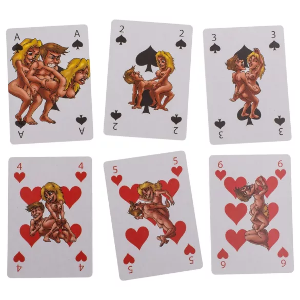 Kama Sutra - žaidimų kortelių rinkinys su erotiniais piešiniais - 24 vnt