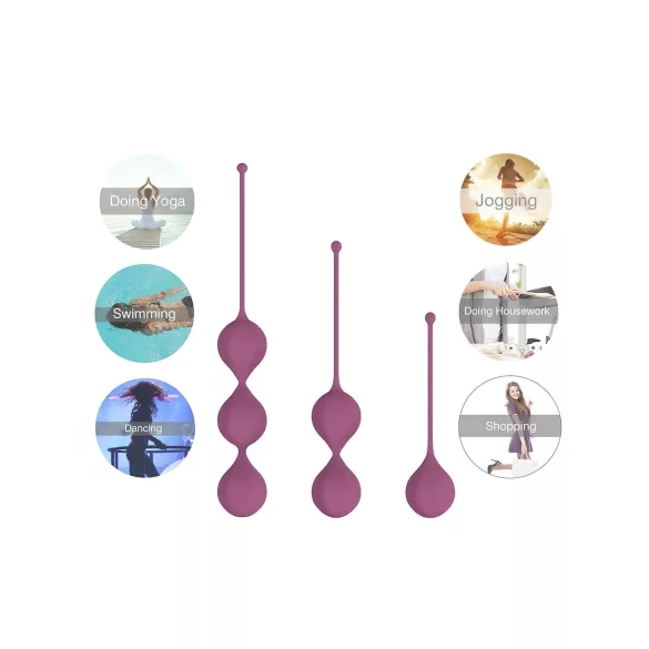 Cotoxo Belle - geišos kamuoliukų rinkinys - 3 vnt - violetinė