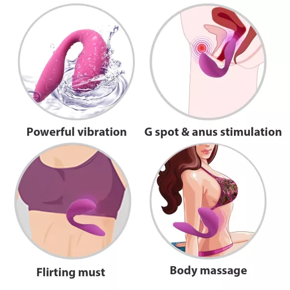 Cotoxo Cupid 2 - porų vibratorius su nuotolinio valdymo pultu - violetinis