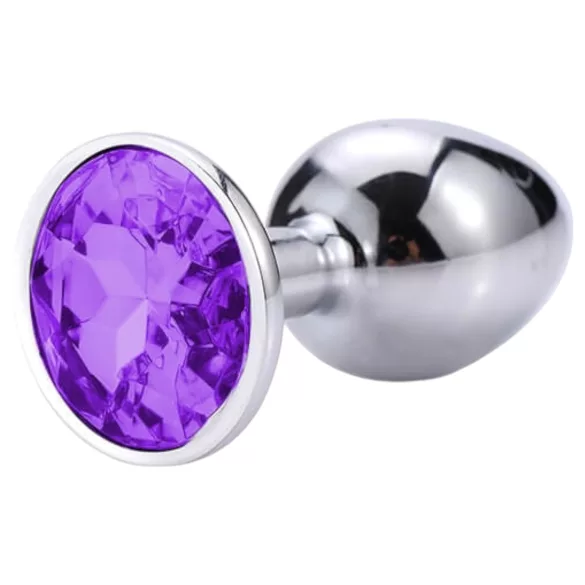 Sunfo - metalinis analinis kaištis su violetiniu akmeniu - sidabrinis