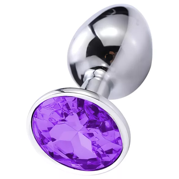 Sunfo - metalinis analinis kaištis su violetiniu akmeniu - sidabrinis