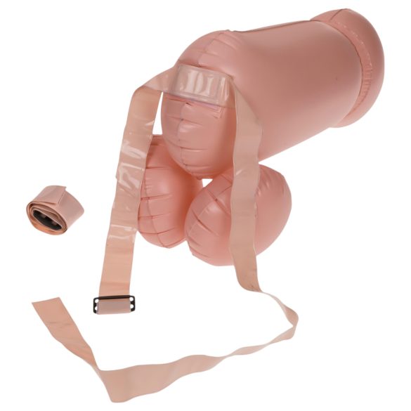 Pripučiamas prisegamas penis (natūrali spalva)